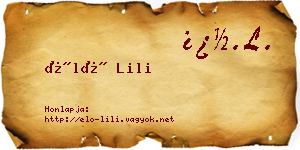 Élő Lili névjegykártya