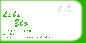 lili elo business card